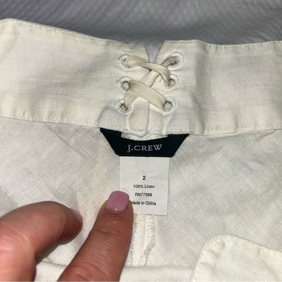 J. Crew Off-White A-Line Skirt with Button Accents Linen Soft - Picture 4 of 7